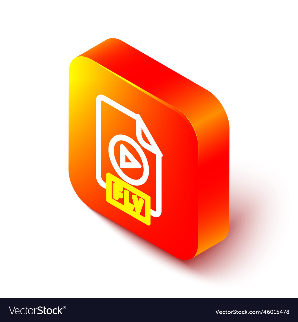 Isometric line flv file document video format vector image Isometric line flv file document video format