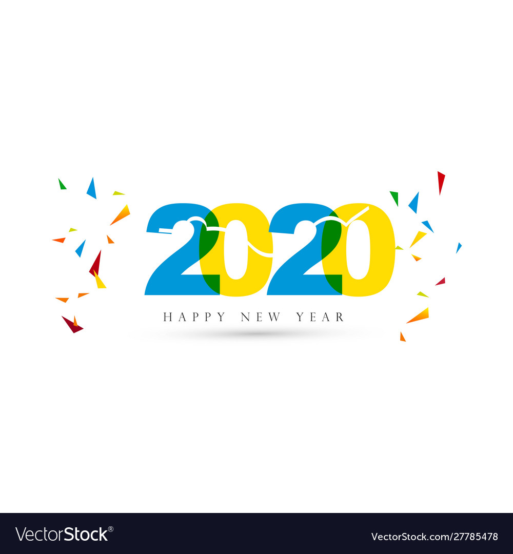 Merry christmas happy new year 2020 greeting card Vector Image