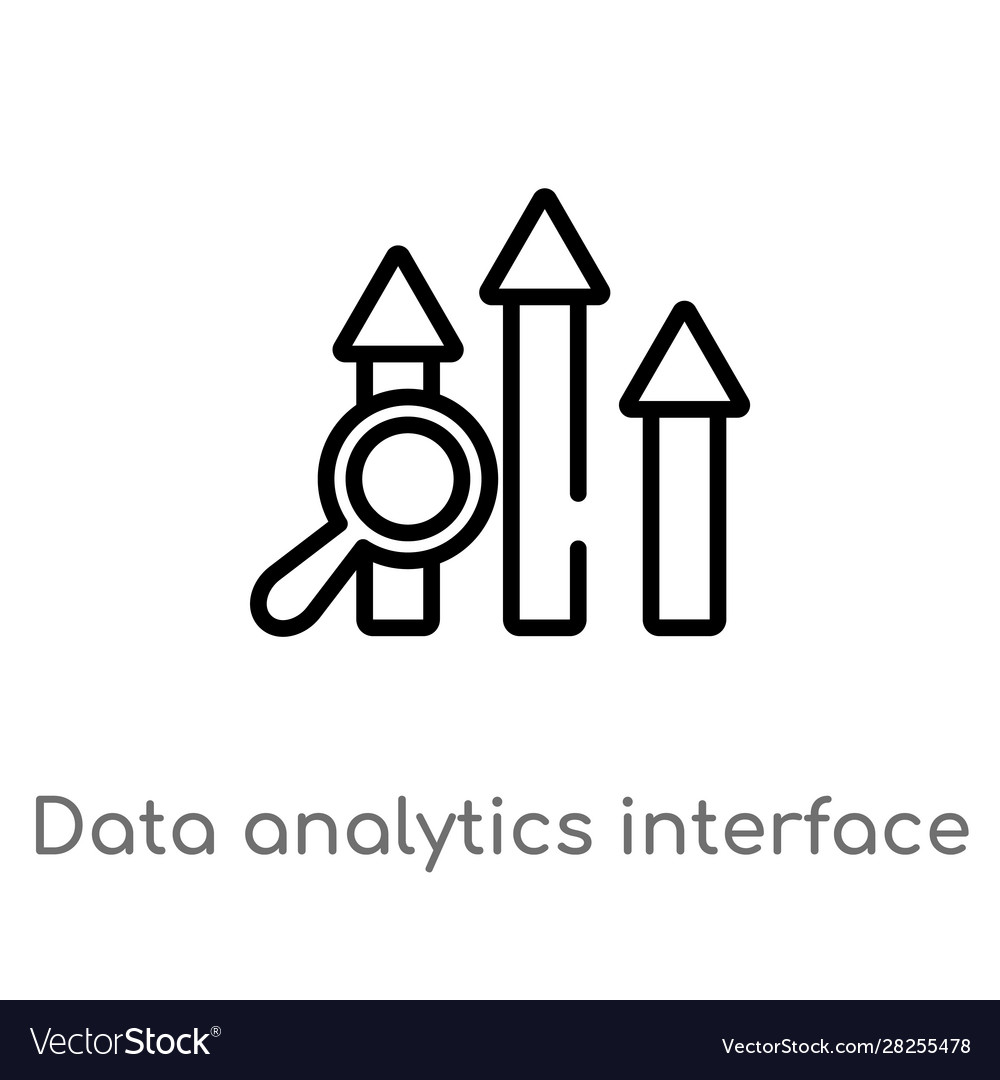 Outline data analytics interface icon isolated vector image Outline data analytics interface icon isolated