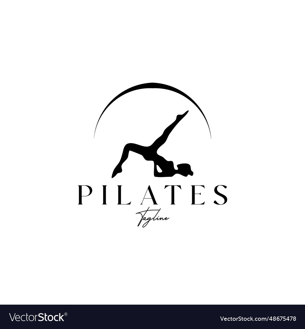 Pilates trainer woman silhouette creative Vector Image