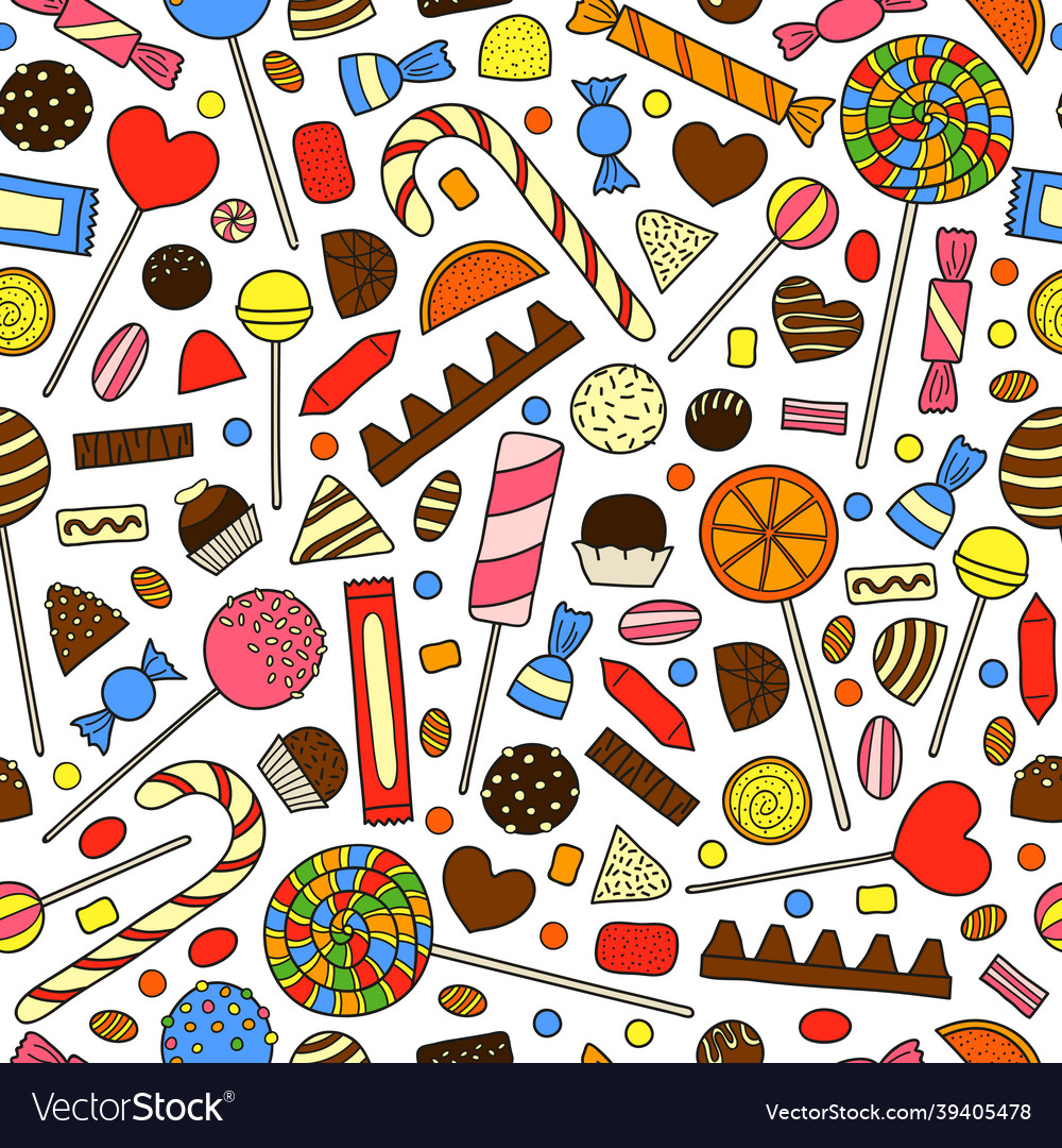 Seamless pattern with candies