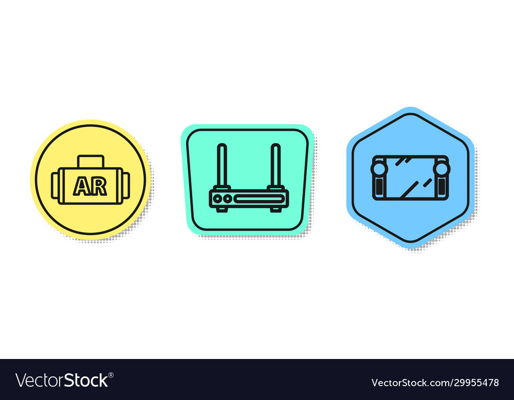 Set line ar augmented reality router and wi-fi vector image Set line ar augmented reality router and wi-fi