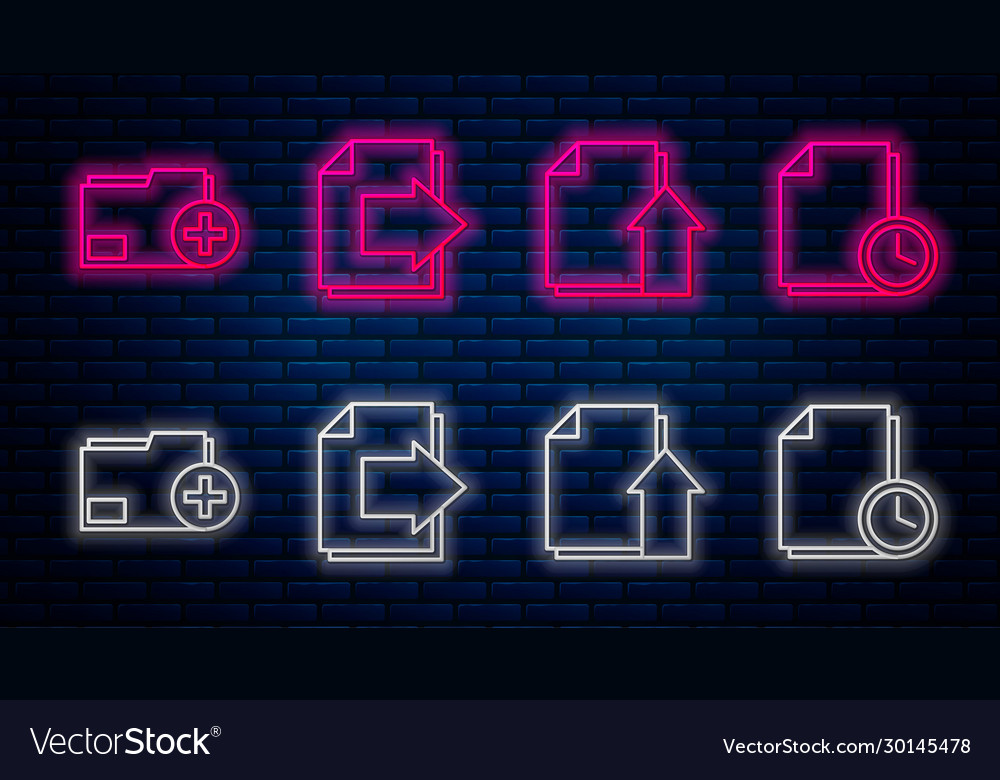 Set line next page arrow upload file document vector image Set line next page arrow upload file document