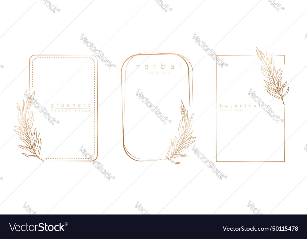 Set of frame templates in minimal linear style