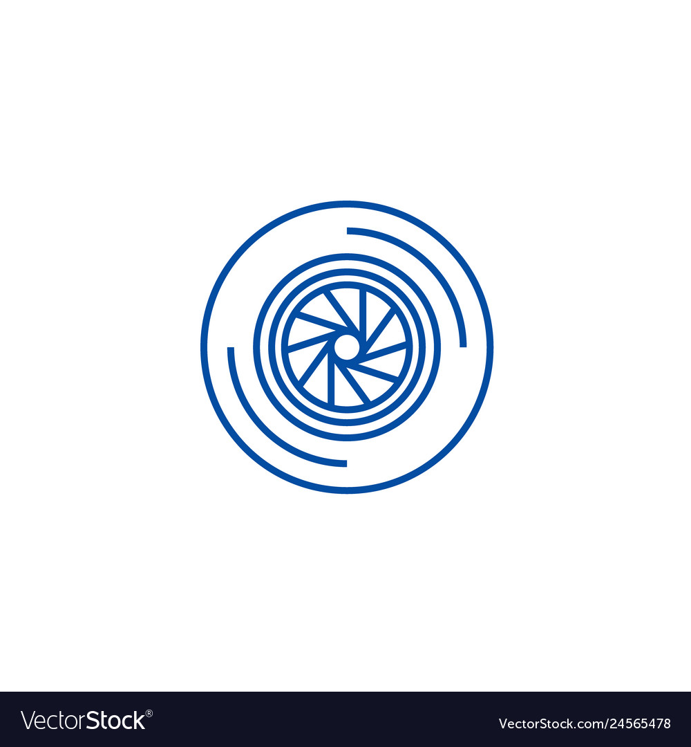Shutter camera line icon concept vector image Shutter camera line icon concept