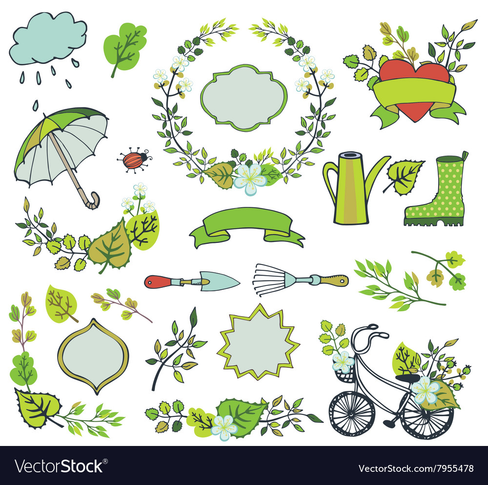 Spring leaves decorations