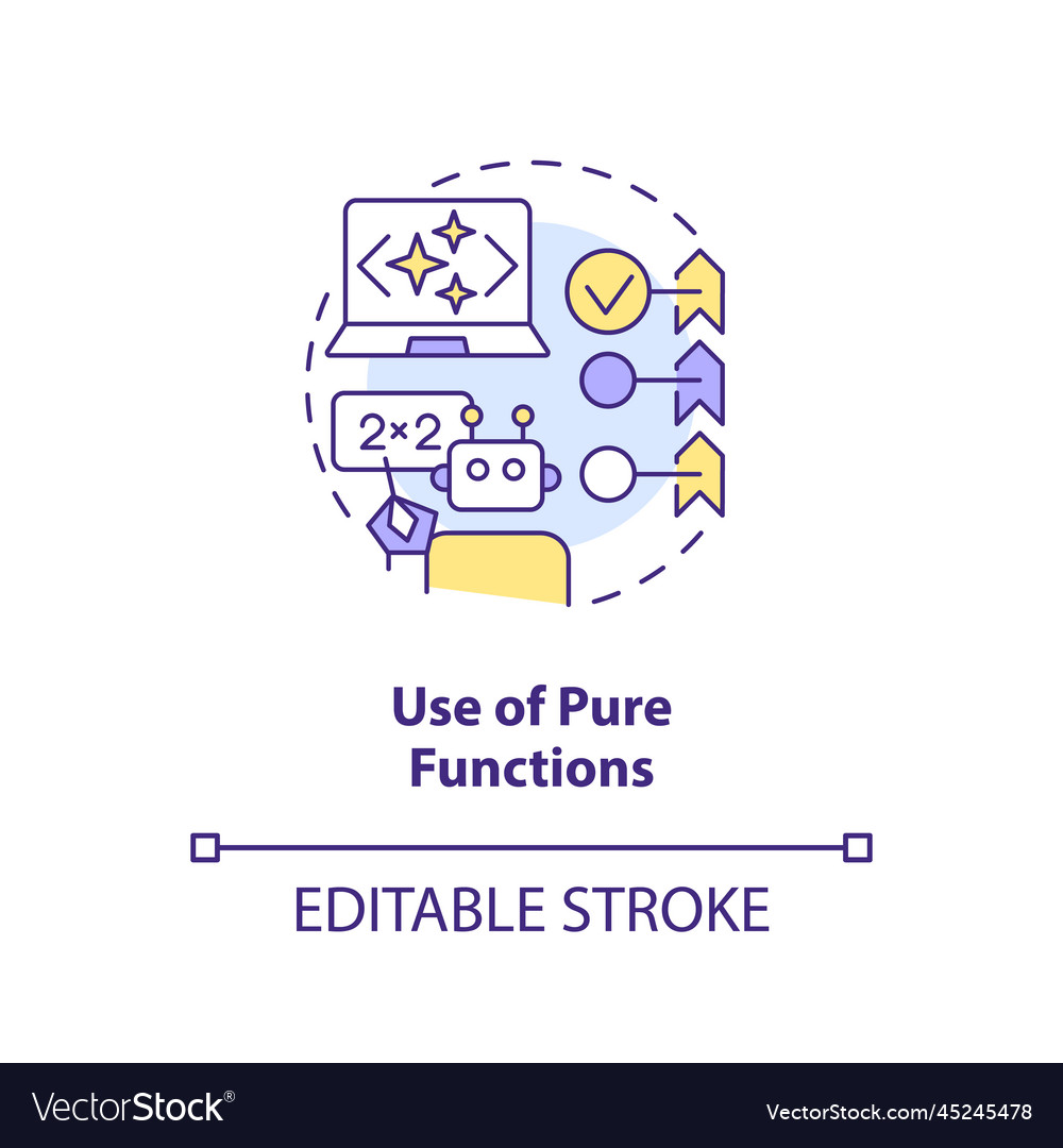 Use of pure functions concept icon vector image Use of pure functions concept icon