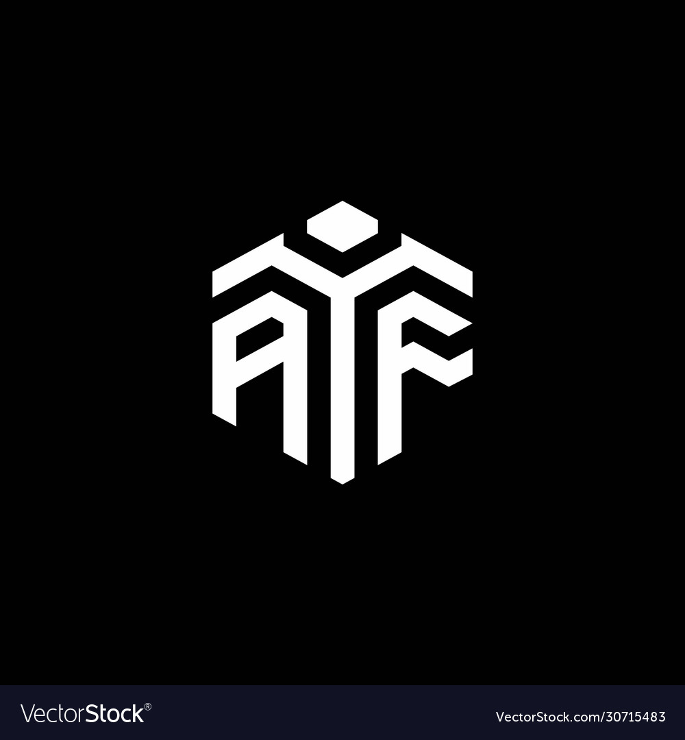 Af monogram logo with abstract hexagon style