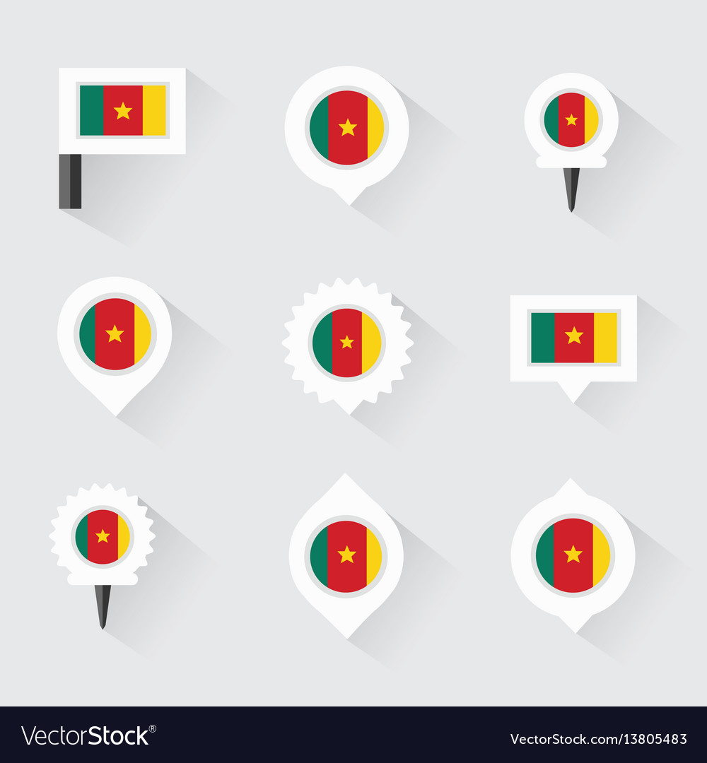 cameroon flag and pins