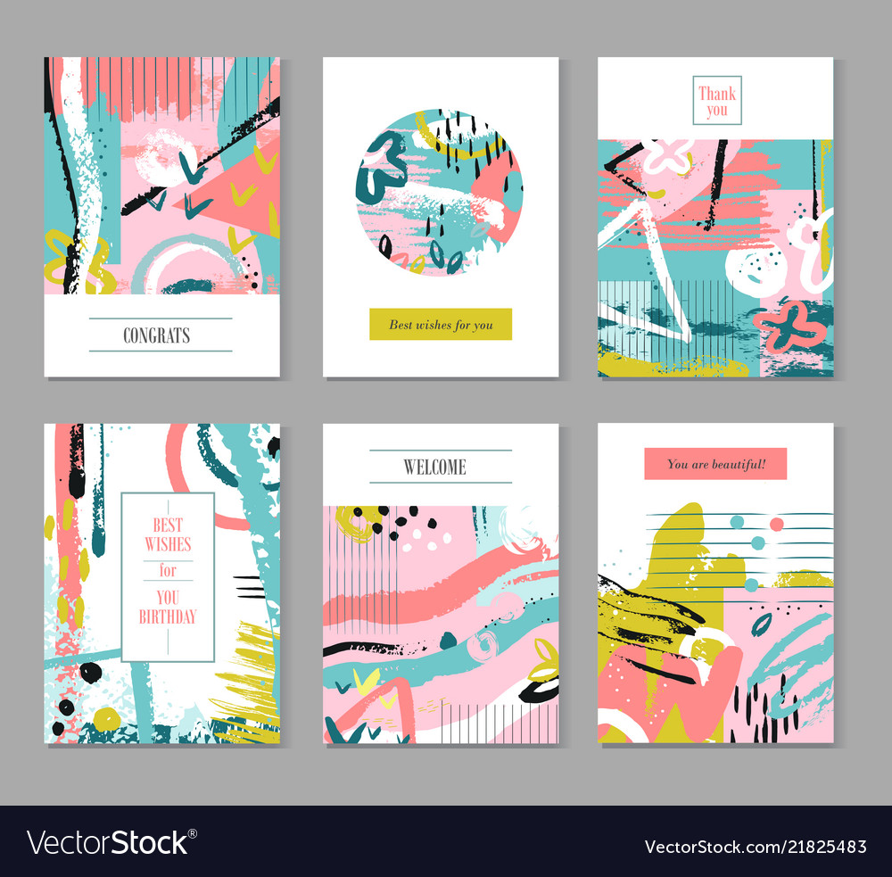 Contemporary universal placards summer splatter vector image Contemporary universal placards summer splatter