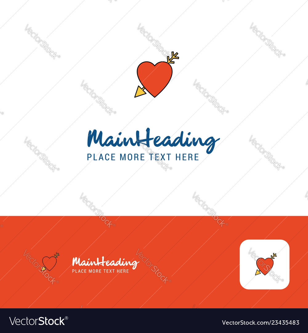 Creative heart logo design flat color place Vector Image