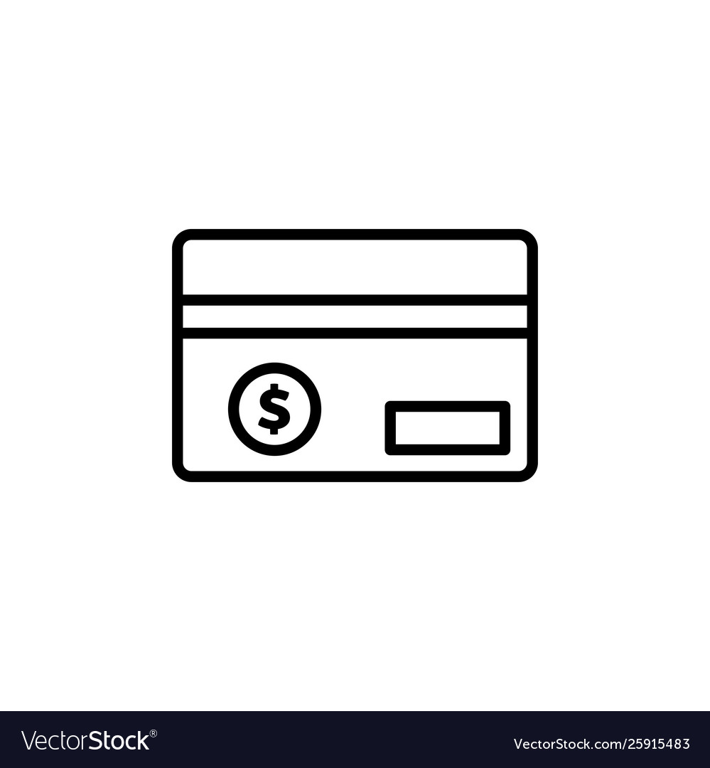 Credit card line icon in flat style for app ui