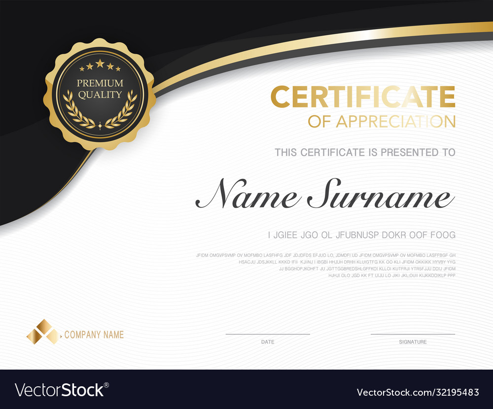 Diploma certificate template red and gold color Vector Image