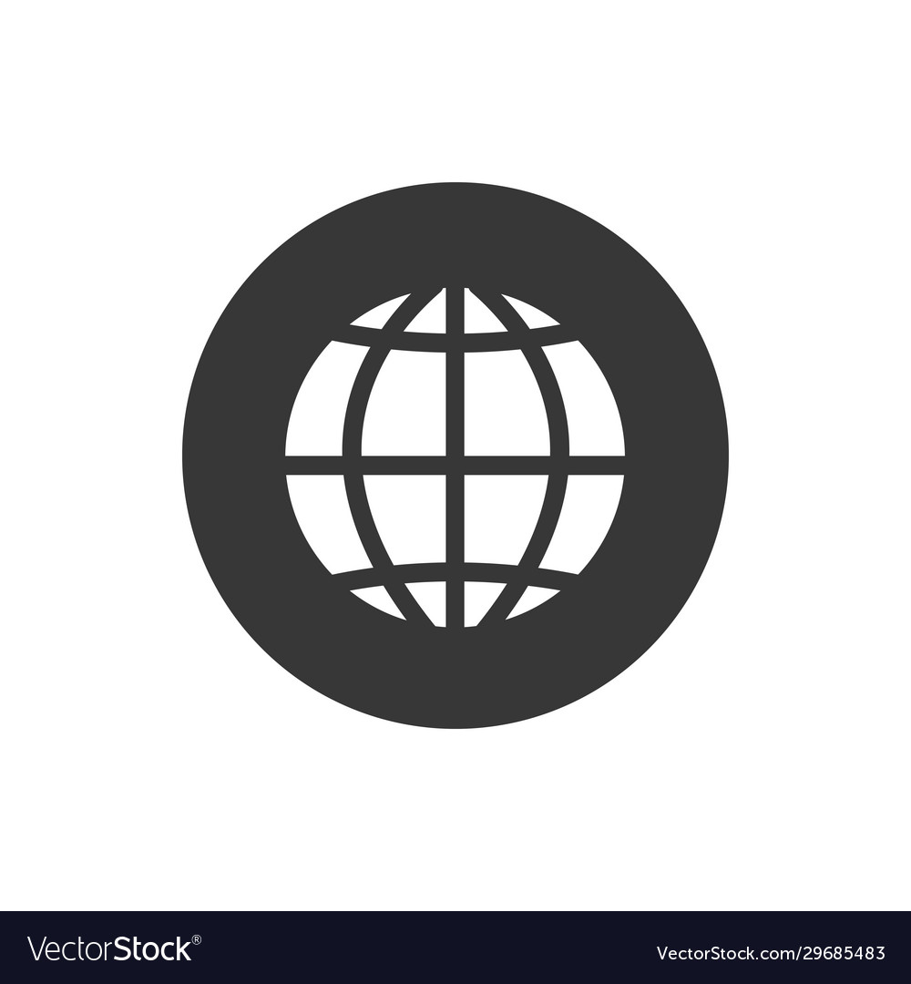 Global sphere block flat style icon design