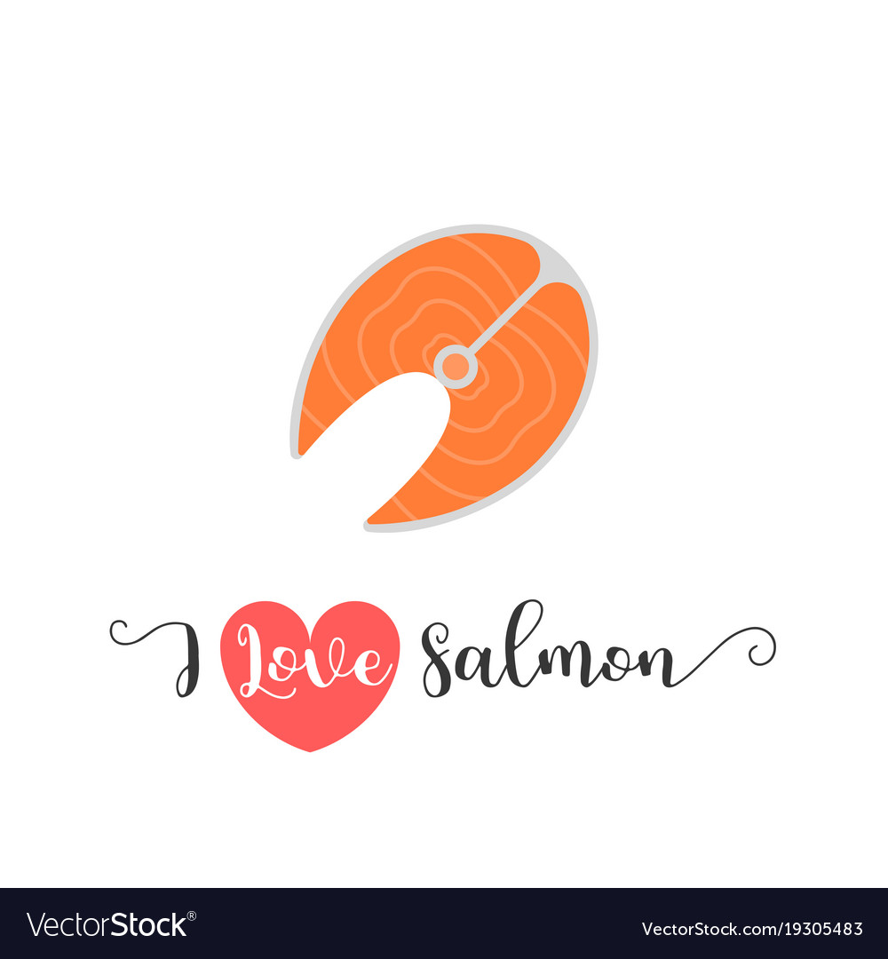 I love salmon hand lettering and icon