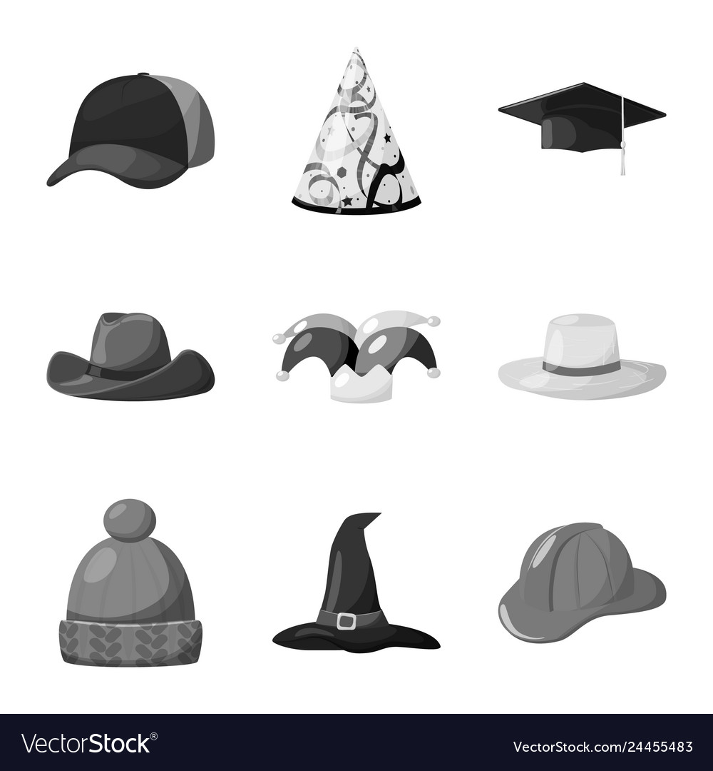 Isolated object of hat and helmet symbol set