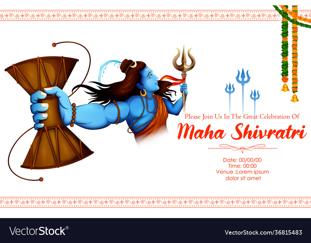 Lord shiva indian god hindu for maha shivratri Vector Image