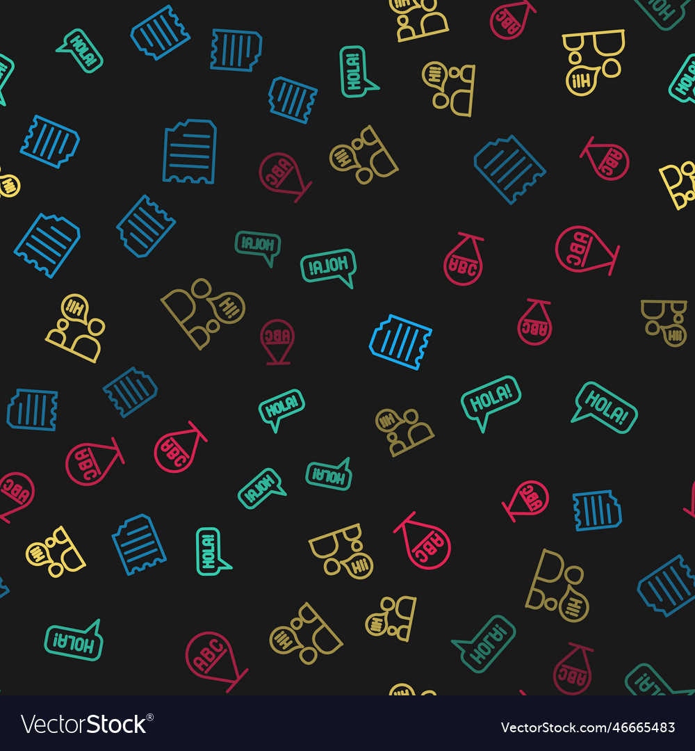 Set line notebook hola in different languages vector image Set line notebook hola in different languages