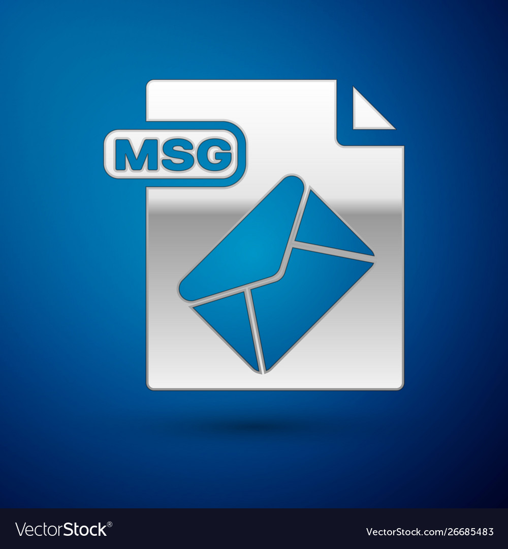 Silver msg file document download button icon vector image Silver msg file document download button icon