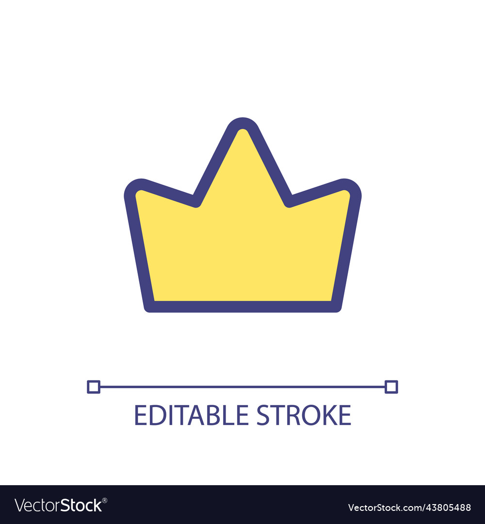 Crown pixel perfect rgb color ui icon vector image Crown pixel perfect rgb color ui icon