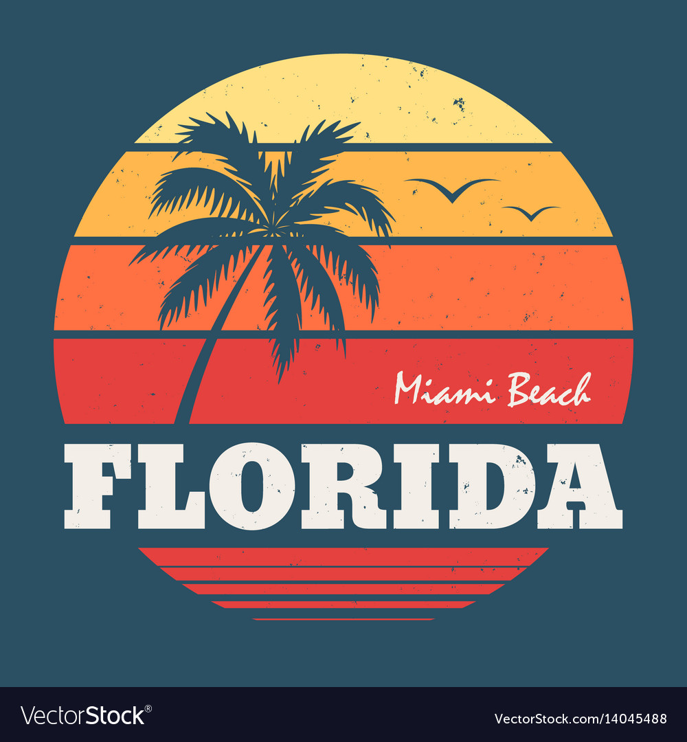 Premium Vector  Vector 'florida beach' summer time holiday tshirt