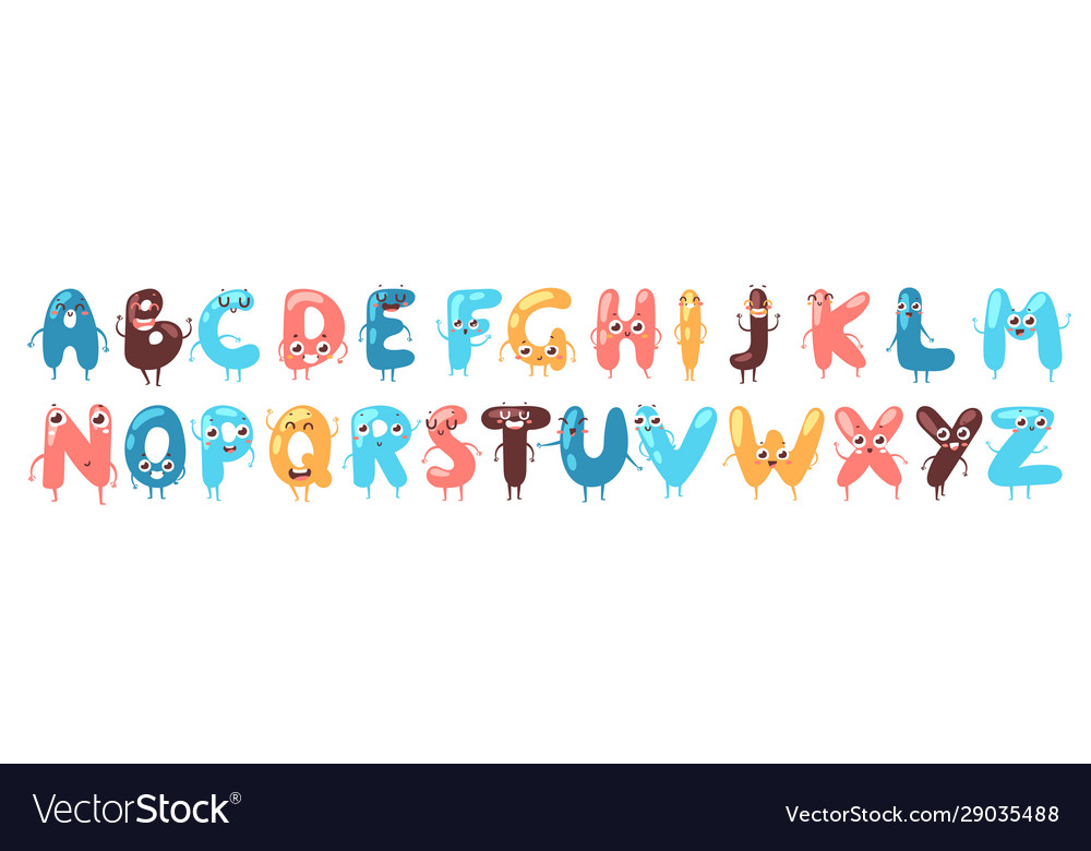 Funny font letters cartoon vector image Funny font letters cartoon