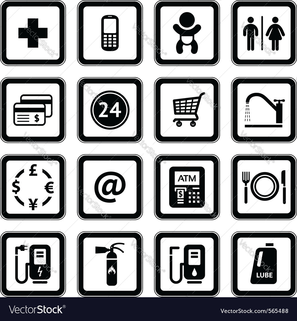 Gas station signs vector image Gas station signs