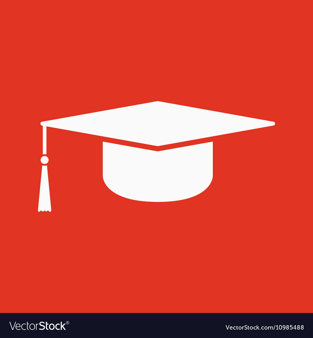 Graduation cap icon education symbol Royalty Free Vector