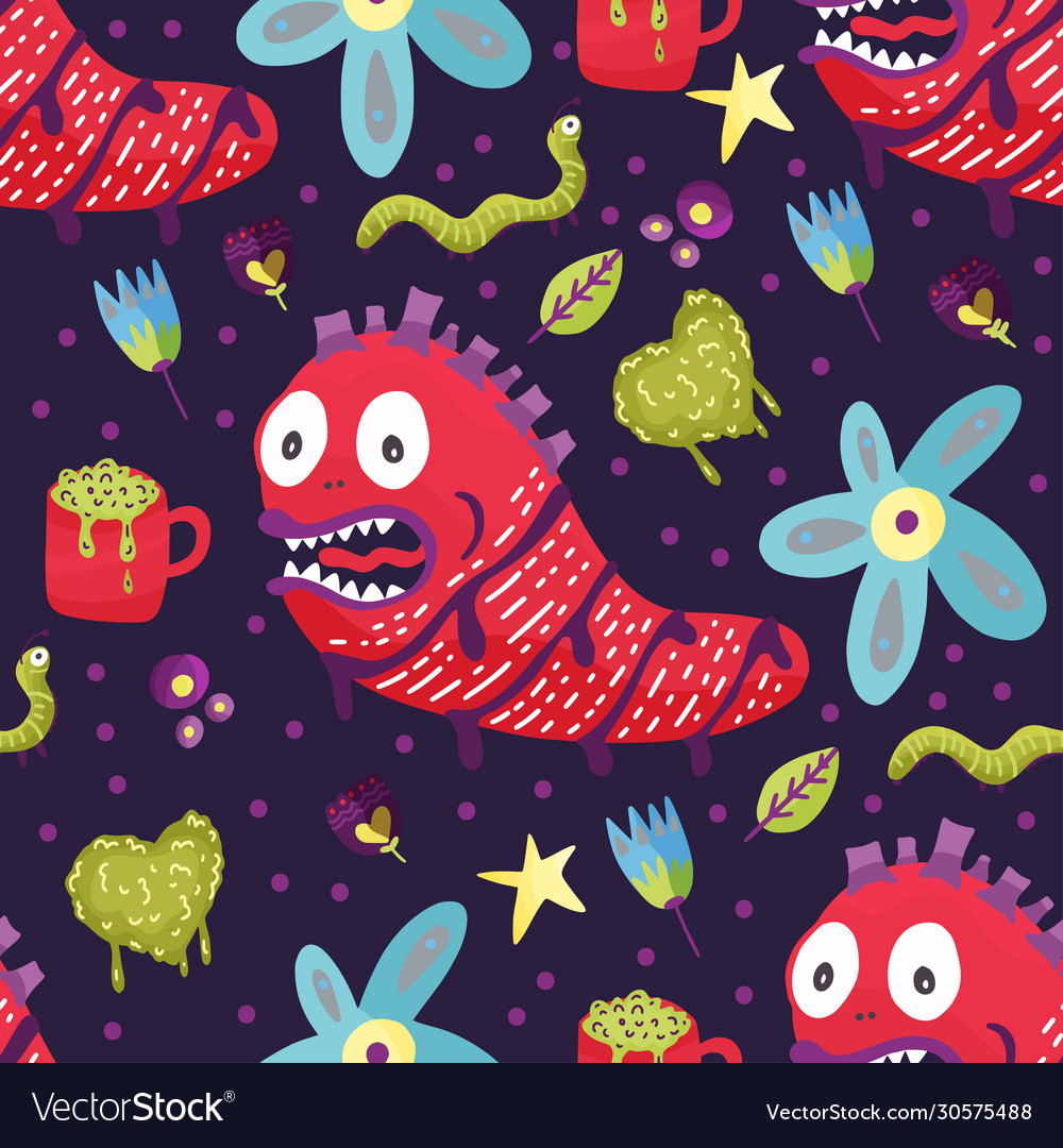 Monster seamless pattern