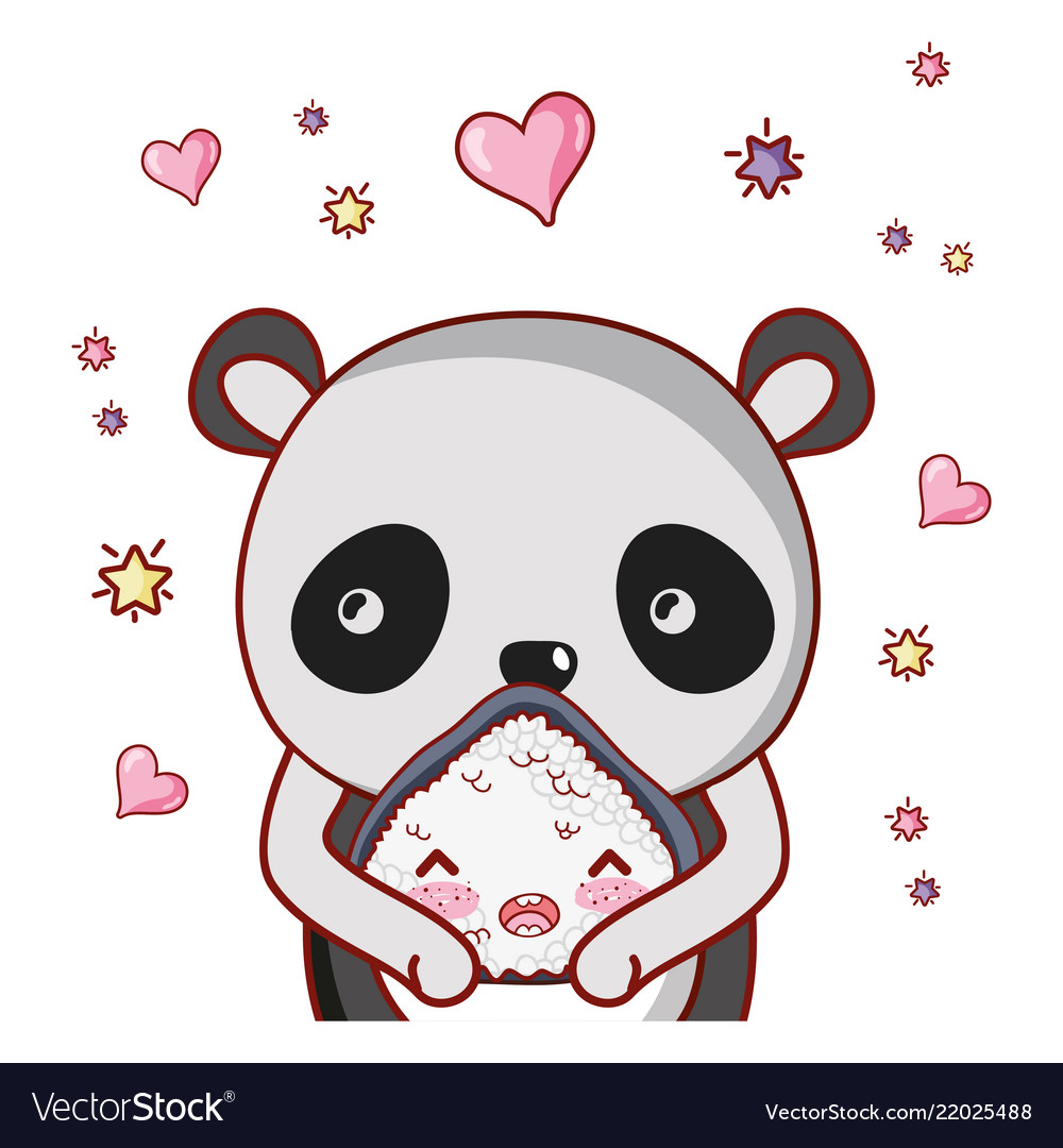 Kawaii panda Royalty Free Vector Image - VectorStock