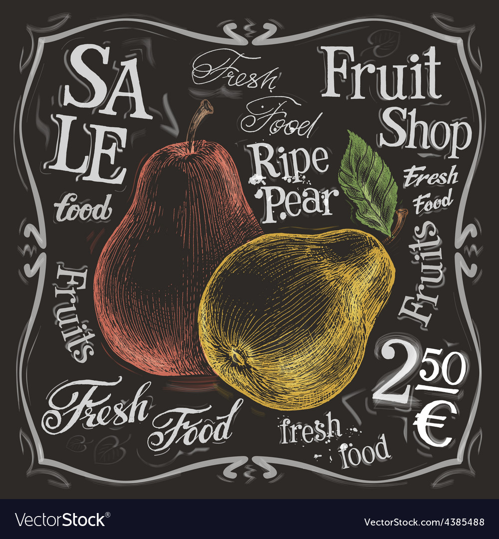 Ripe pear logo design template fresh