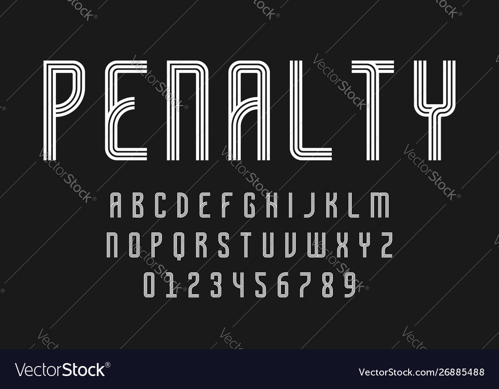 Set alphabets lines font modern abstract vector image Set alphabets lines font modern abstract