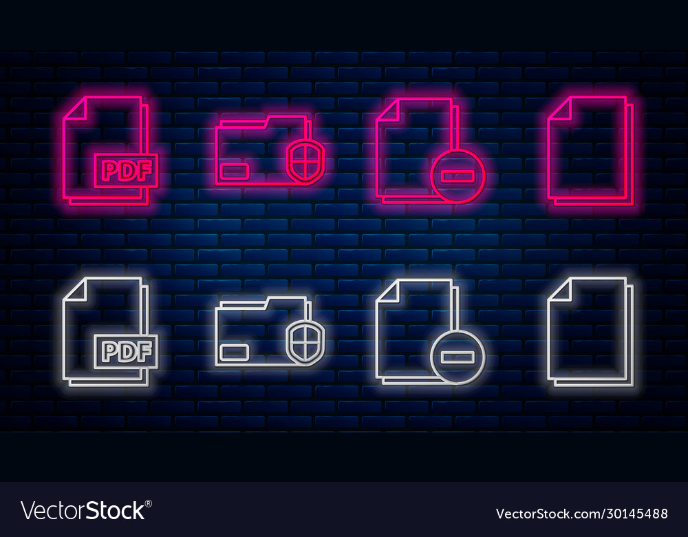 Set line document folder protection vector image Set line document folder protection