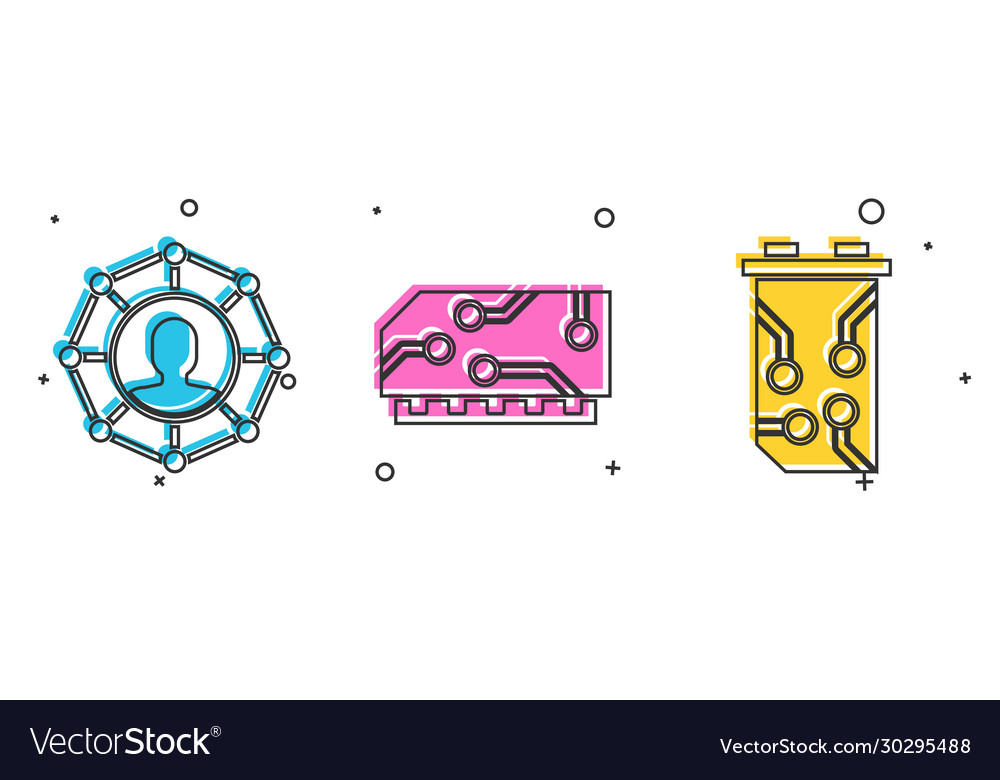 Set project team base ram random access memory vector image Set project team base ram random access memory