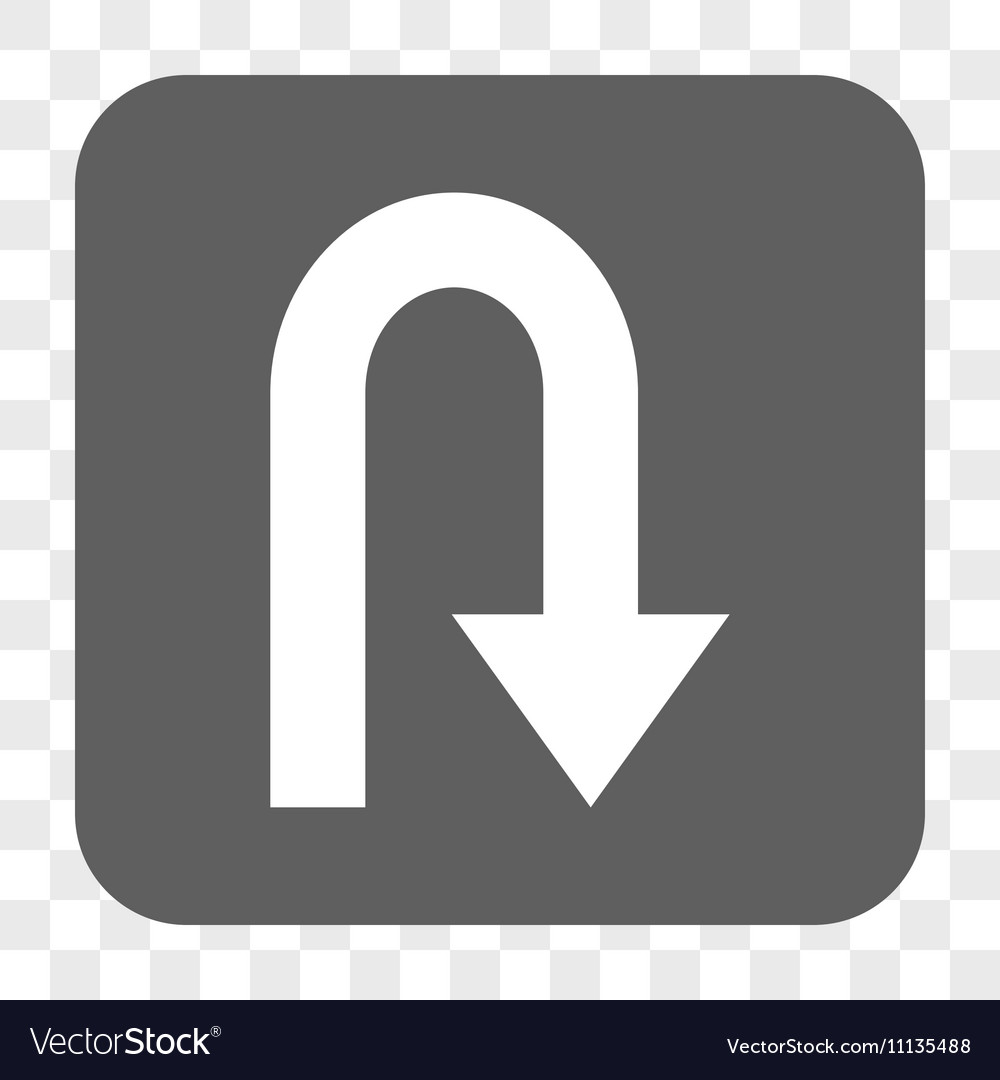 Turn back rounded square button