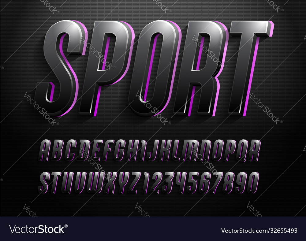 3d font from dark gradient vector image 3d font from dark gradient
