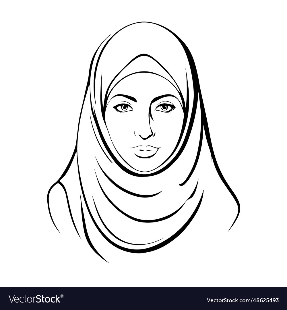 Awesome lovely art muslim woman logo Royalty Free Vector