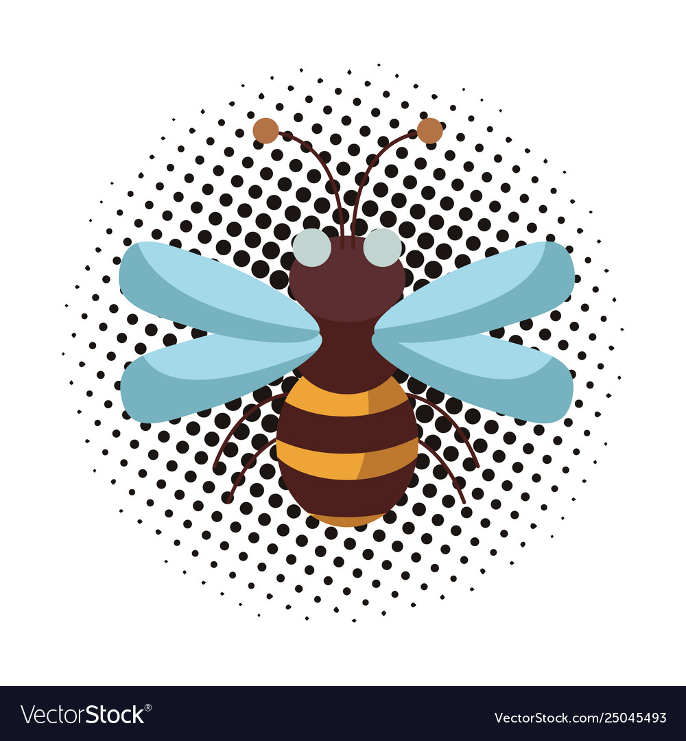 Bee pop art cartoon