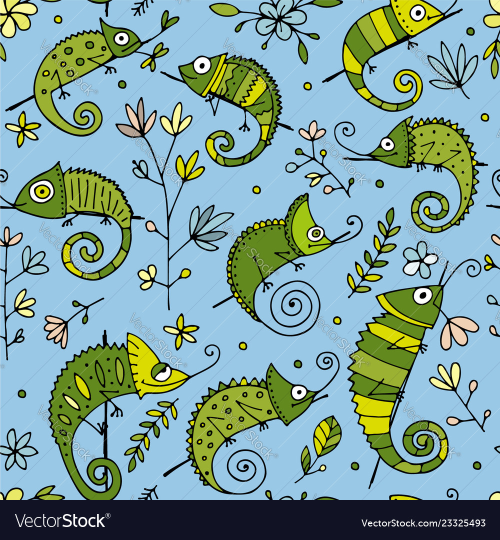 Chameleon collection seamless pattern for your