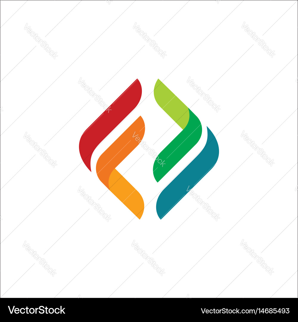 Circle shape colored square logo Royalty Free Vector Image