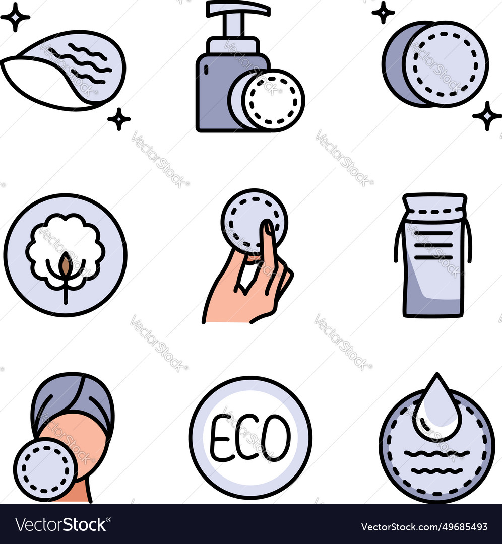 Cotton pads icon round color Royalty Free Vector Image