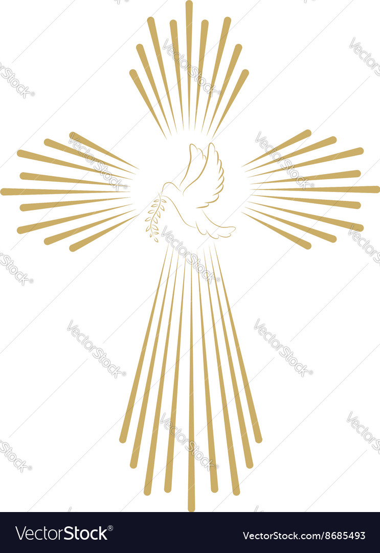 Cross with dove Royalty Free Vector Image - VectorStock