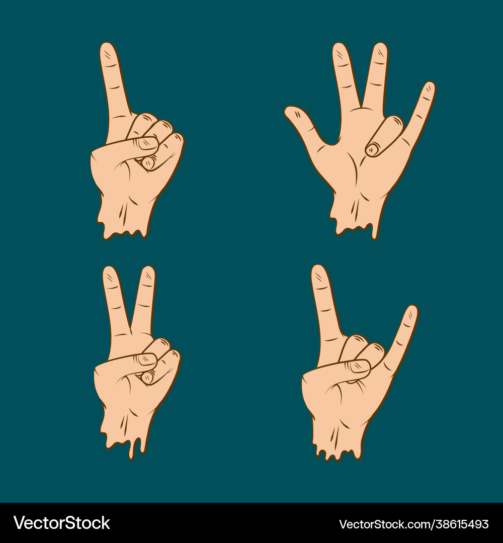 Left Hand Hand Vector Different left hands Royalty Free Vector Image