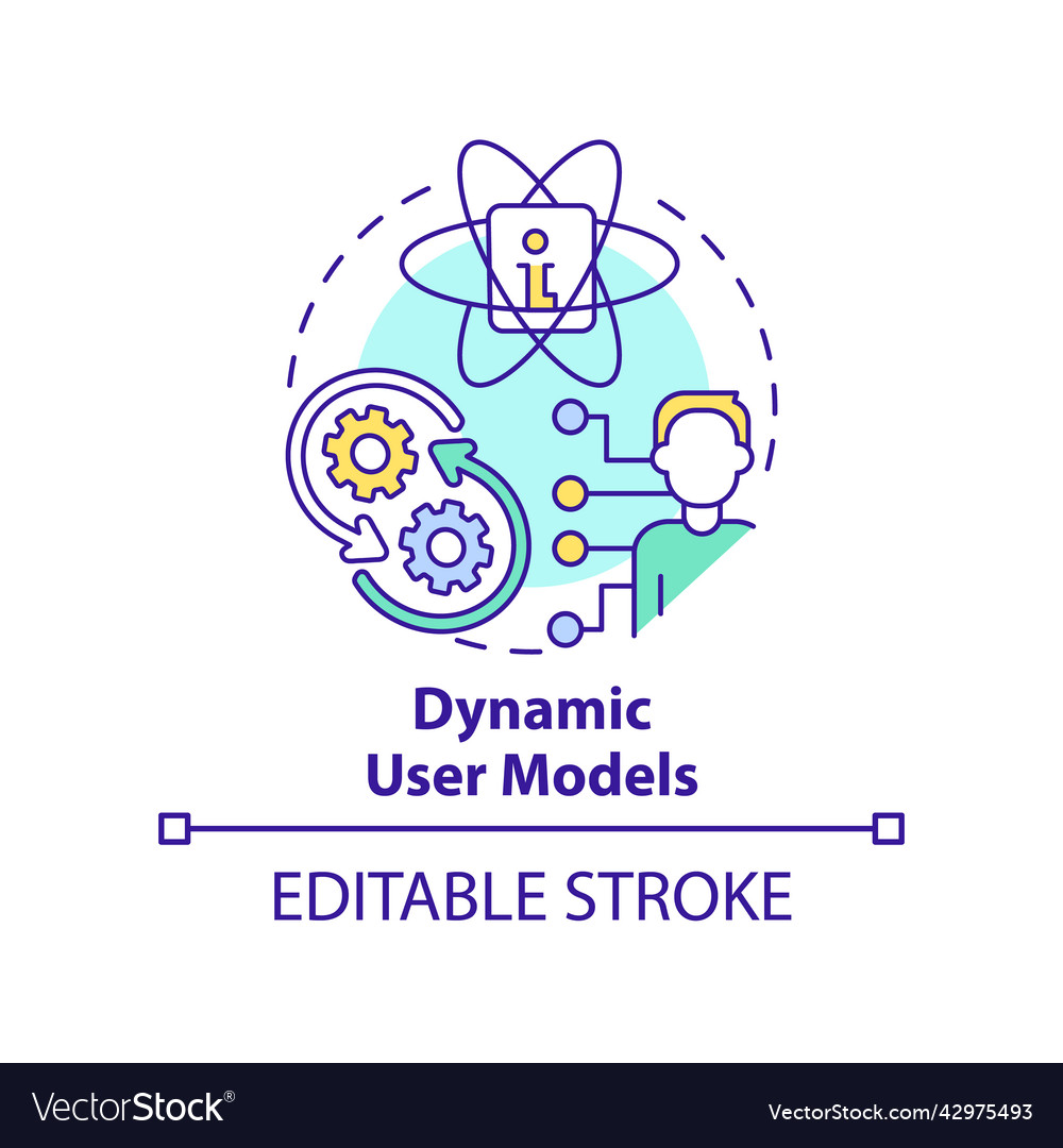 Dynamic user models concept icon vector image Dynamic user models concept icon