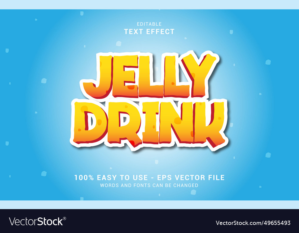 Editable text effect fresh jelly drink style Vector Image