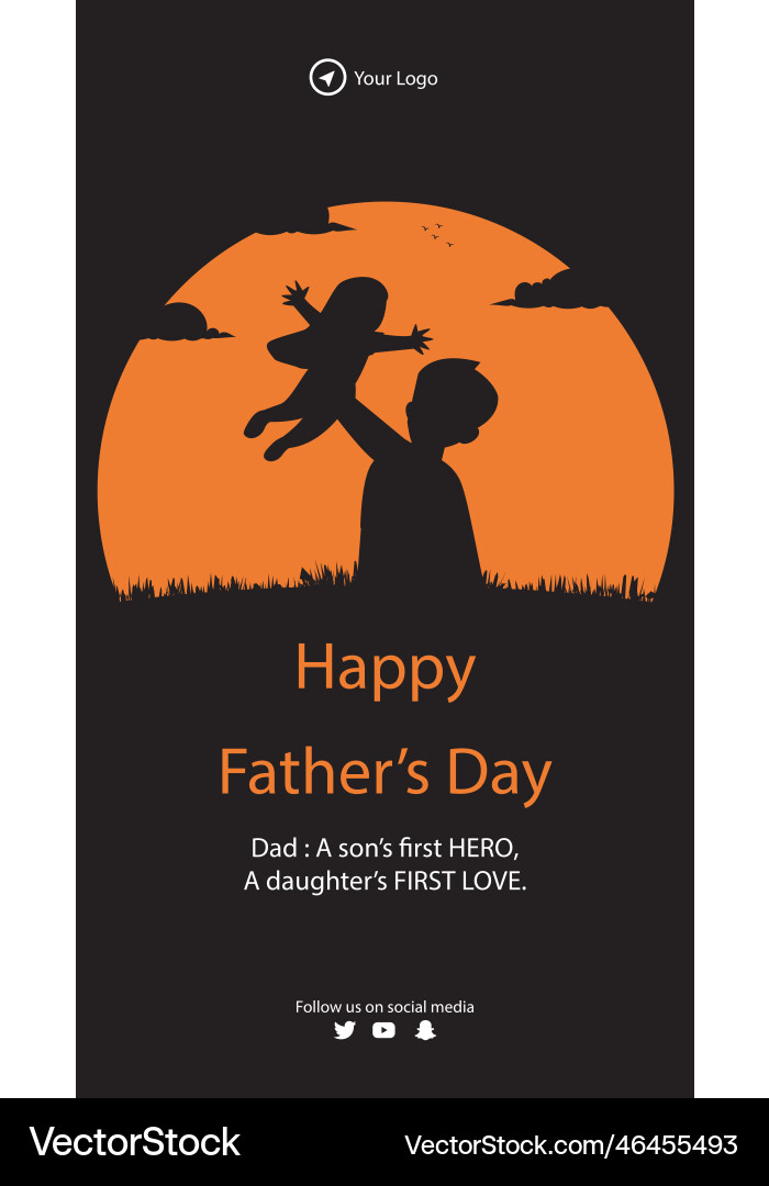 Happy fathers day portrait template design Vector Image