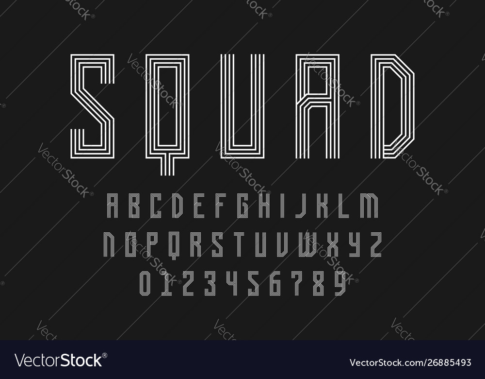 Set alphabets font modern design with lines vector image Set alphabets font modern design with lines