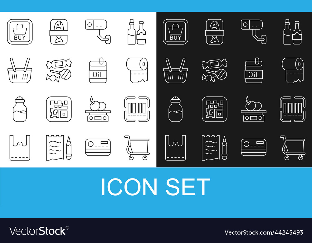 Linie Warenkorb Scanner Scannen Barcode vector image Linie Warenkorb Scanner Scannen Barcode