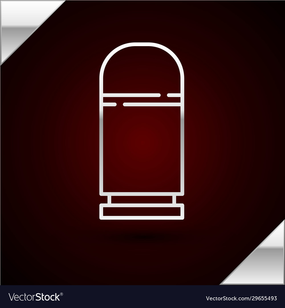 Silver line cartridges icon isolated on dark red