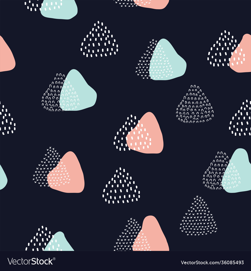 Simple abstract shape repeat pattern design vector image Simple abstract shape repeat pattern design